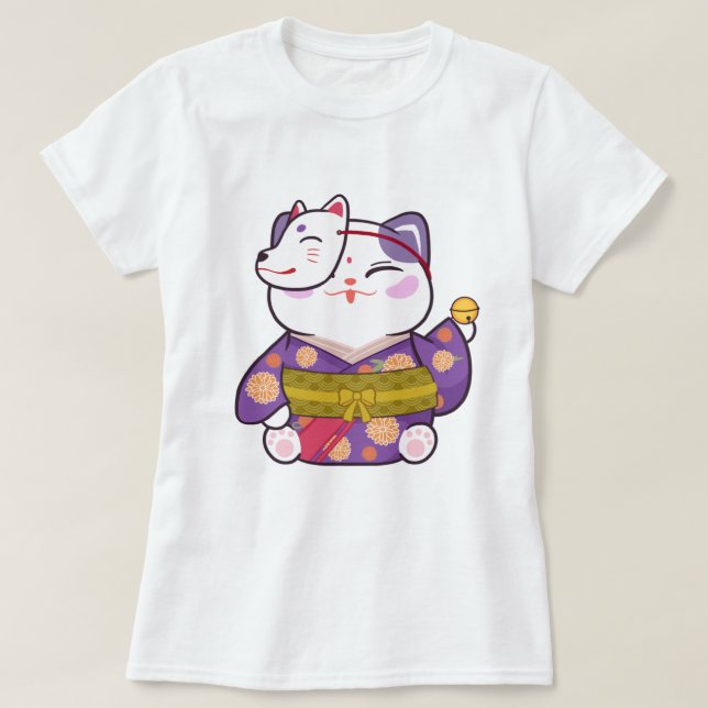 Camiseta Gato afortunado (Diseño del anverso)