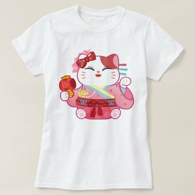 Camiseta Gato afortunado (Diseño del anverso)