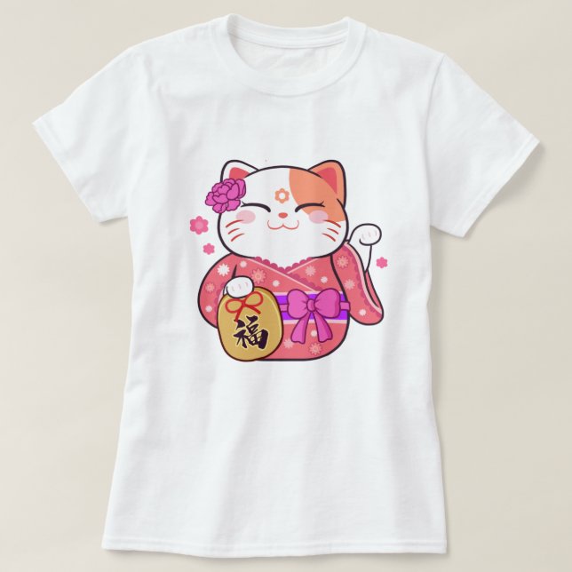 Camiseta Gato afortunado (Diseño del anverso)