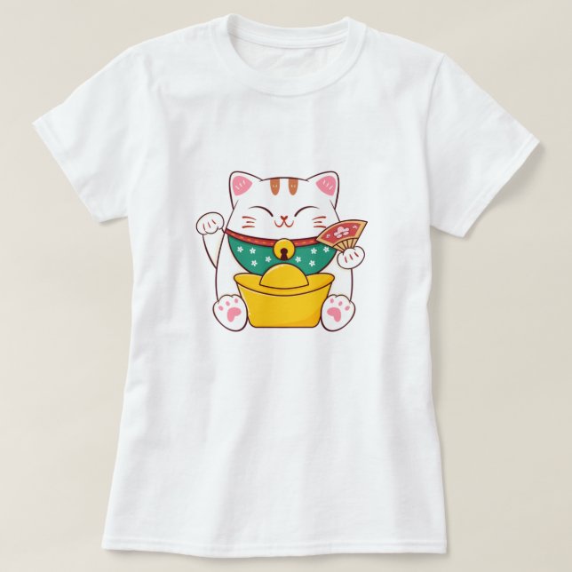 Camiseta Gato afortunado (Diseño del anverso)