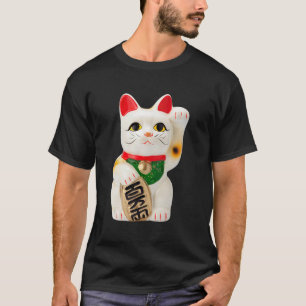 Camiseta Gato Afortunado Chino Maneki Neko Japonés Figuri A