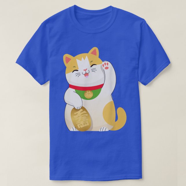 Camiseta Gato afortunado de la felicidad Maneki Neko Japón (Diseño del anverso)
