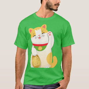 Camiseta Gato afortunado de la felicidad Maneki Neko Japón