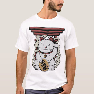 Camiseta Gato afortunado japonés Maneki-Neko