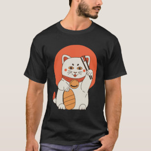 Camiseta Gato afortunado japonés Maneki Neko japonés Fortun