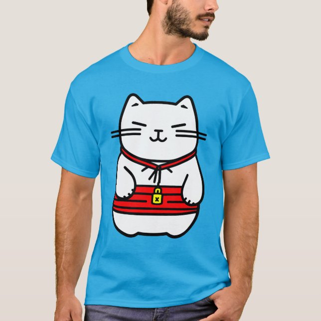 Camiseta Gato afortunado japonés o Maneki-Neko (Anverso)