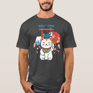 Camiseta Gato afortunado japonés Sakura Torii