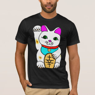 Camiseta Gato afortunado Maneki Neko del delirio de Kawaii