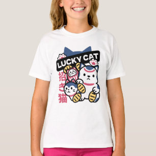 Camiseta Gato Afortunado Maneki Neko – Gato de la Fortuna J