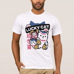 Camiseta Gato Afortunado Maneki Neko – Gato de la Fortuna J
