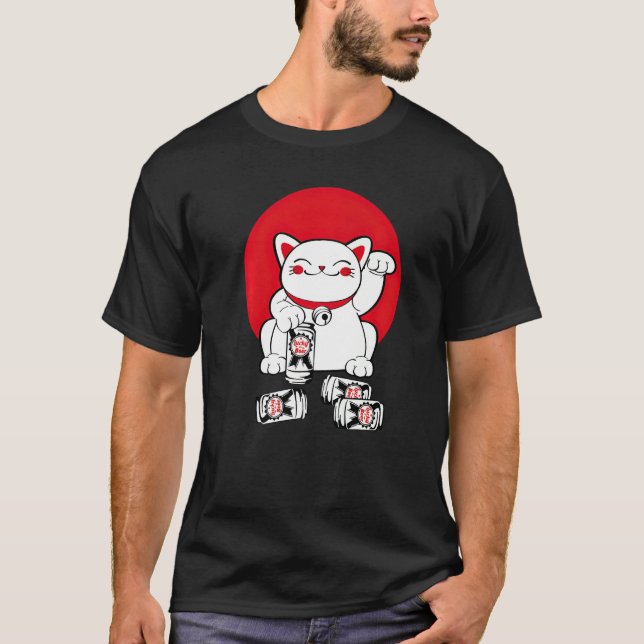Camiseta Gato afortunado Maneki Neko japonés Bebe Luck Abej (Anverso)