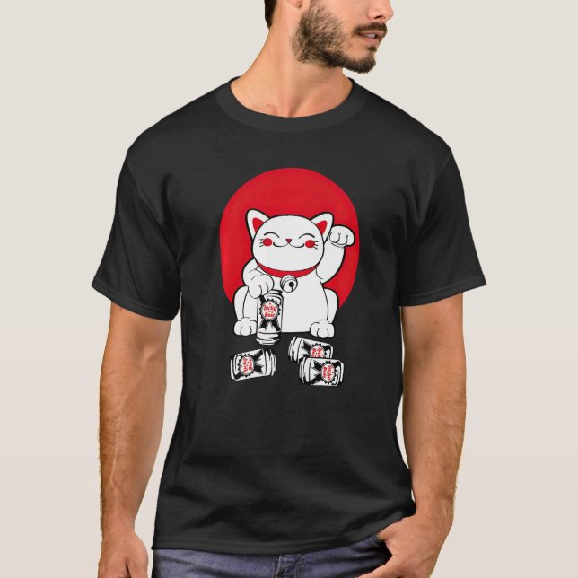 Camiseta Gato afortunado Maneki Neko japonés Bebe Luck Abej (Anverso)