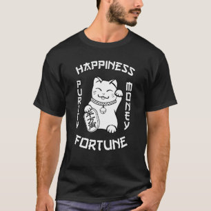 Camiseta Gato Afortunado Maneki Neko Japonés Gato Kawai Lin