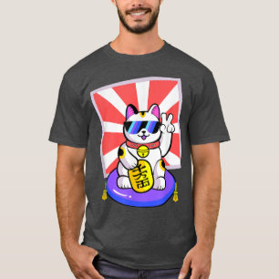 Camiseta Gato afortunado Maneki Neko japonés Zen Yoga Graci