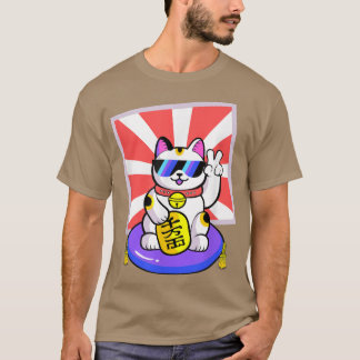 Camiseta Gato afortunado Maneki Neko japonés Zen Yoga Graci