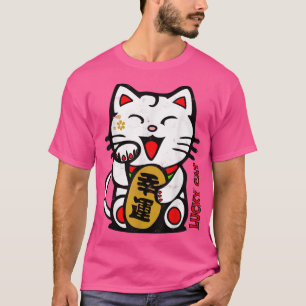 Camiseta Gato afortunado ManekiNeko japonés Buena suerte Fe