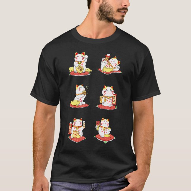 Camiseta Gato Afortunado Mono Lindo (Anverso)