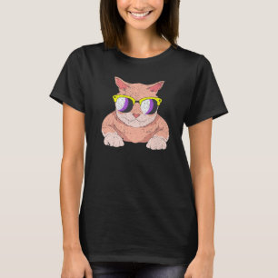 Camiseta Gato Agender Lgbt Bandera No Binario Gafas De Sol 