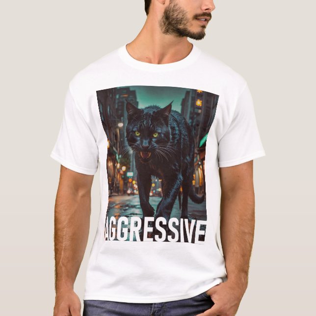 Camiseta Gato agresivo (Anverso)