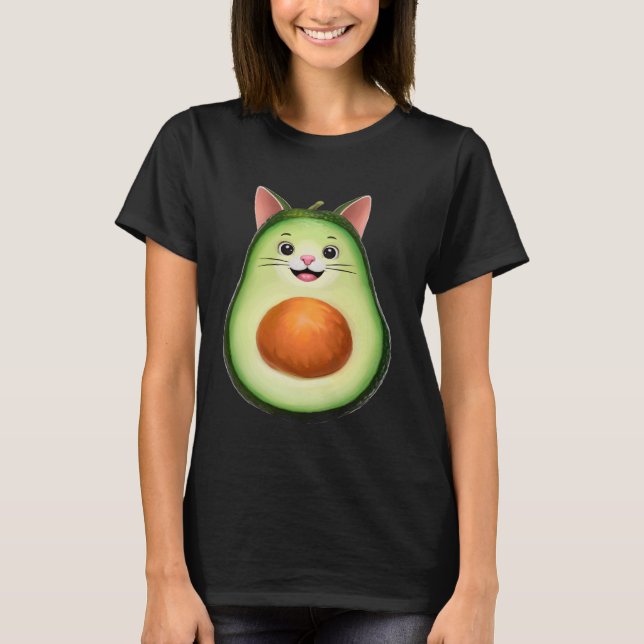 Camiseta Gato Aguacate Divertido (Anverso)