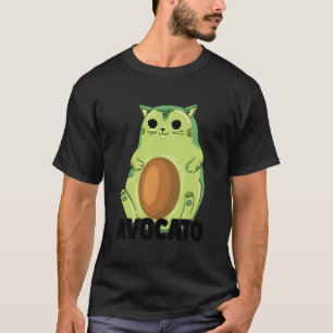Camiseta Gato Aguacate Pun Comida Fruta Veganos Gato