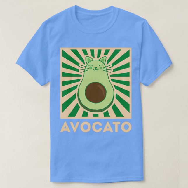 Camiseta Gato Aguacate Vegan Funny Gree Retro Vintage (Diseño del anverso)