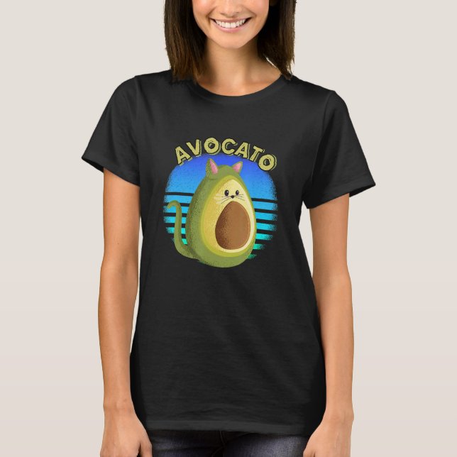 Camiseta Gato Aguacate Vegetariano Dice Animal Fruto (Anverso)