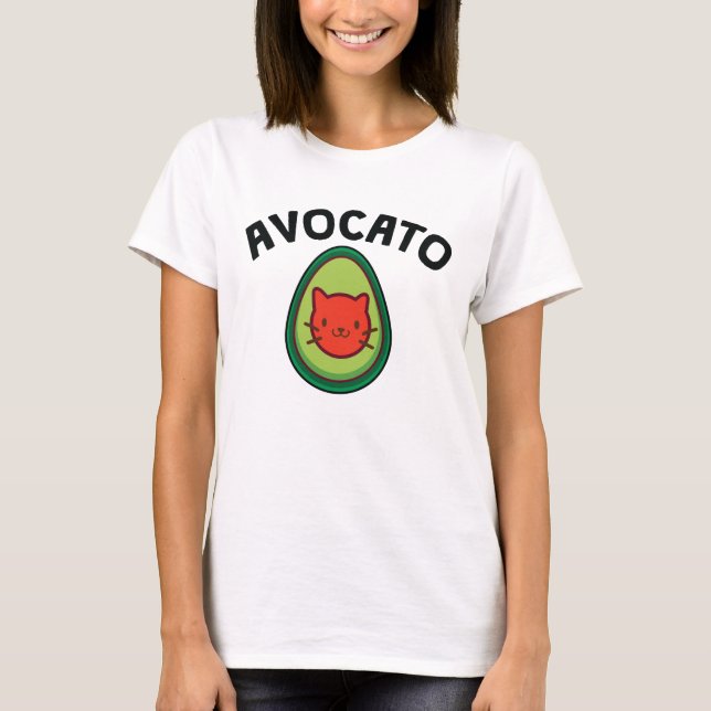 Camiseta Gato aguacate y aguacate divertidos Gato amante (Anverso)