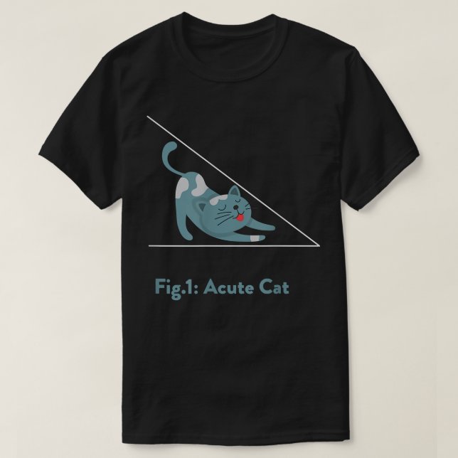 Camiseta Gato Agudo Geometría Divertida Pun Matemático Gato (Diseño del anverso)