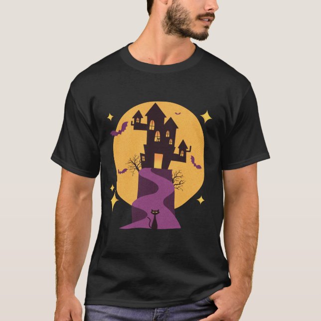 Camiseta Gato al final de la carretera atormentó la casa de (Anverso)
