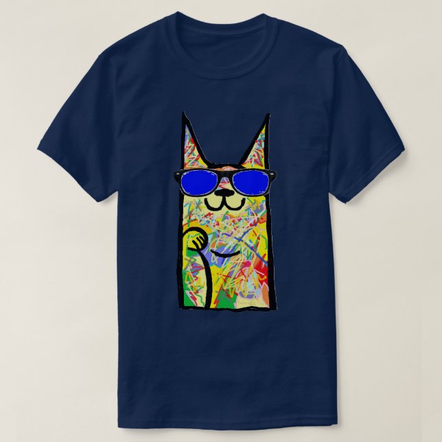 Camiseta GATO al metro del tatuaje del graffiti (Diseño del anverso)