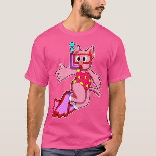 Camiseta Gato al nadar con gafas
