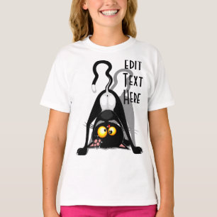 Camiseta Gato al Revés Personaje de Dibujos Divertido