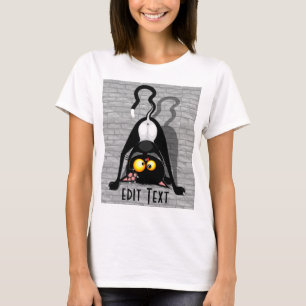 Camiseta Gato al Revés Personaje de Dibujos Divertido