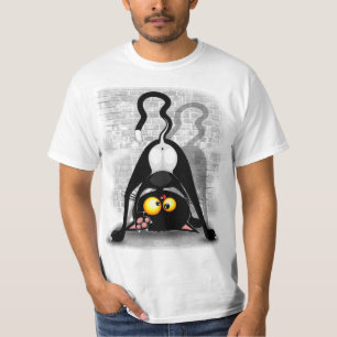 Camiseta Gato al Revés Personaje de Dibujos Divertido