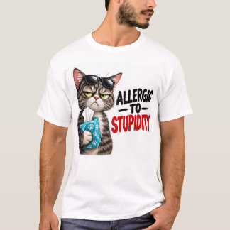 Camiseta Gato alérgico a la estupidez
