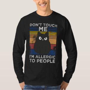 Camiseta Gato Alérgico Al Humano Divirtiendo Diversión