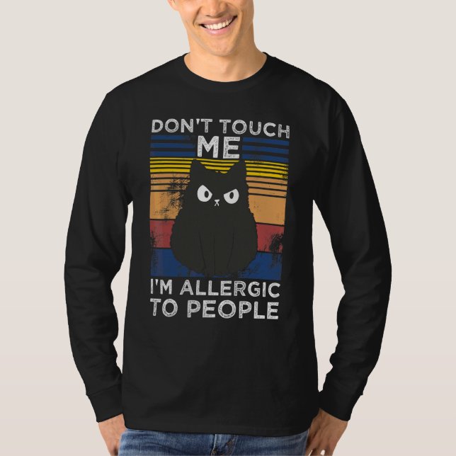 Camiseta Gato Alérgico Al Humano Divirtiendo Diversión (Anverso)