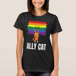 Camiseta Gato aliado colorido LGBT