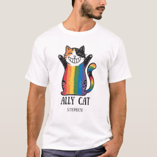 Camiseta Gato aliado - Gato arcoiris Orgullo LGBTQ (2)