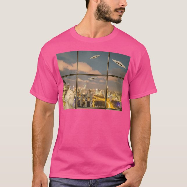 Camiseta Gato Alien Chronicles Selfie Y Ufo (Anverso)