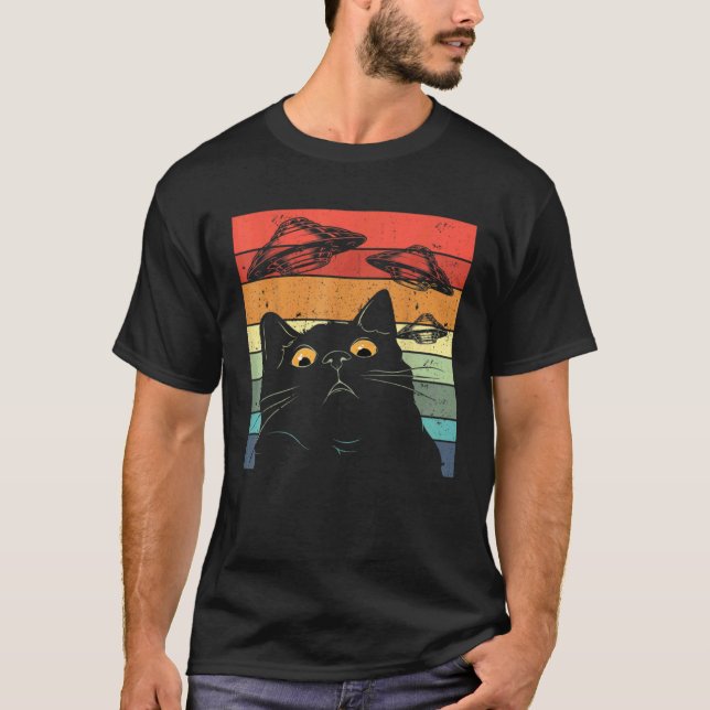 Camiseta Gato Alien OVNI Extrano  Gato (Anverso)