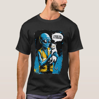 Camiseta Gato Alien Píxel Retro Humor SciFi 5