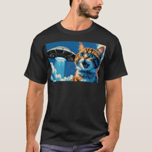 Camiseta Gato Alien Selfie Ufo Para Los Amantes Del Gato Gr