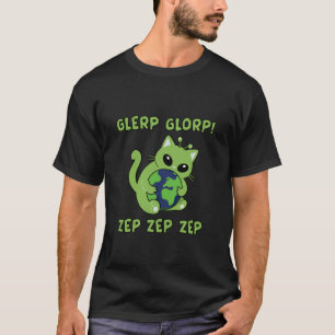 Camiseta Gato Alien Simpático Abrazando La Tierra Gnarp Cer