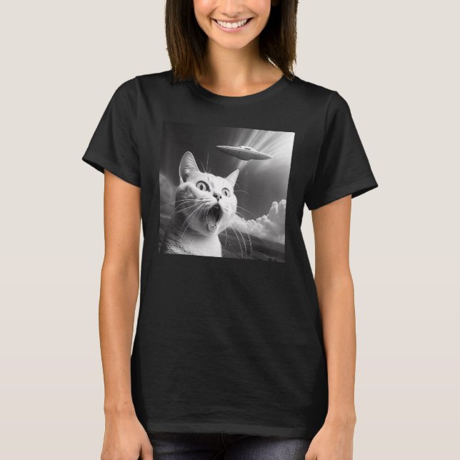 Camiseta Gato Alien UFO 1 (Anverso)