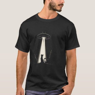 Camiseta Gato Alien UFO Nave Espacial Gatito Sci Fi Galaxia