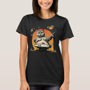 Camiseta Gato Alien UFO Weird