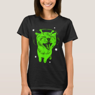 Camiseta Gato alienígena divertido meme Y2k retro gato tont