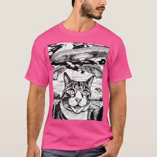 Camiseta Gato Alienígena Ufo Gatos Graciosos Y Amante De La
